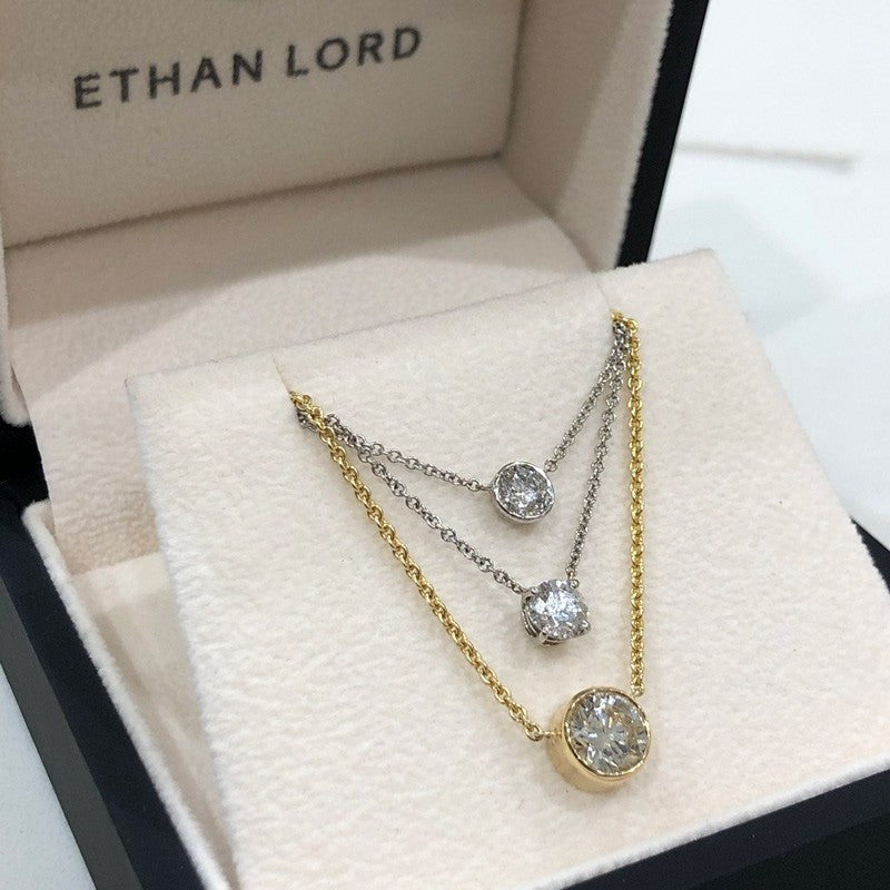 Diamond Tiny Bezel Necklace 14K | Adina Eden Jewels